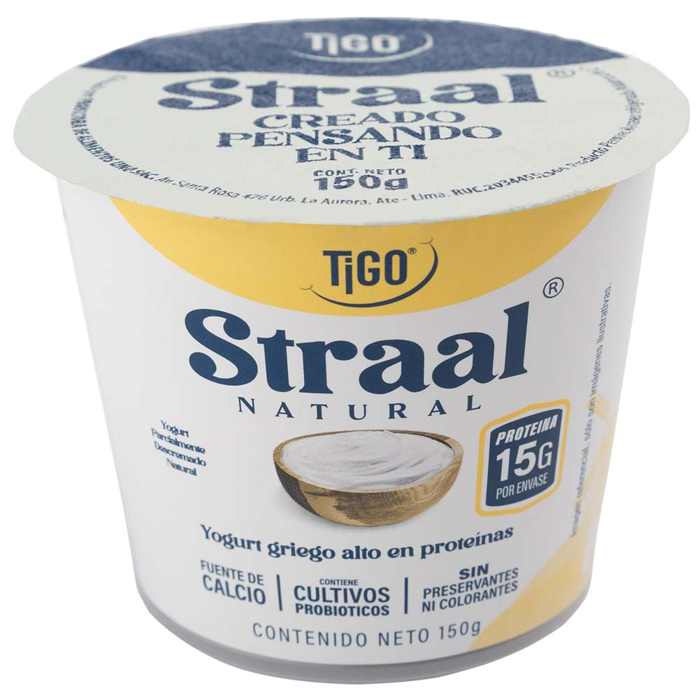 Yogurt Griego TIGO Straal Sabor Natural Pote 150g