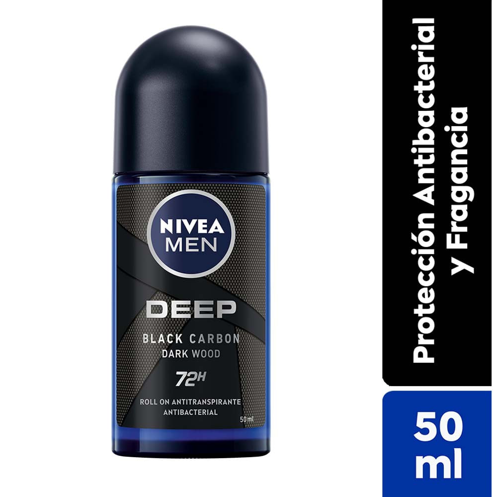 Desodorante para hombre Roll On NIVEA Deep Dark Wood Male - Frasco 50ml