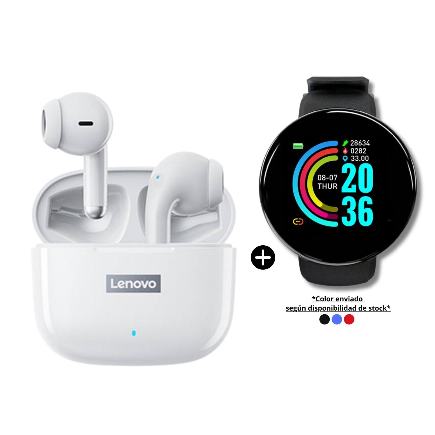 Audifono Lenovo LP40 Pro Blanco mas Smart Watch D18