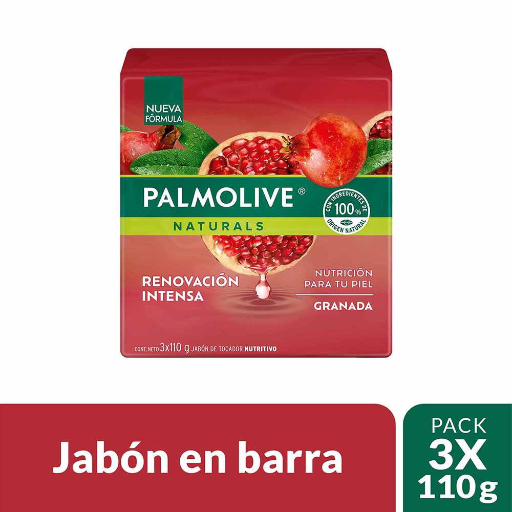 Jabón en Barra PALMOLIVE Naturals Granada Paquete 3x110g
