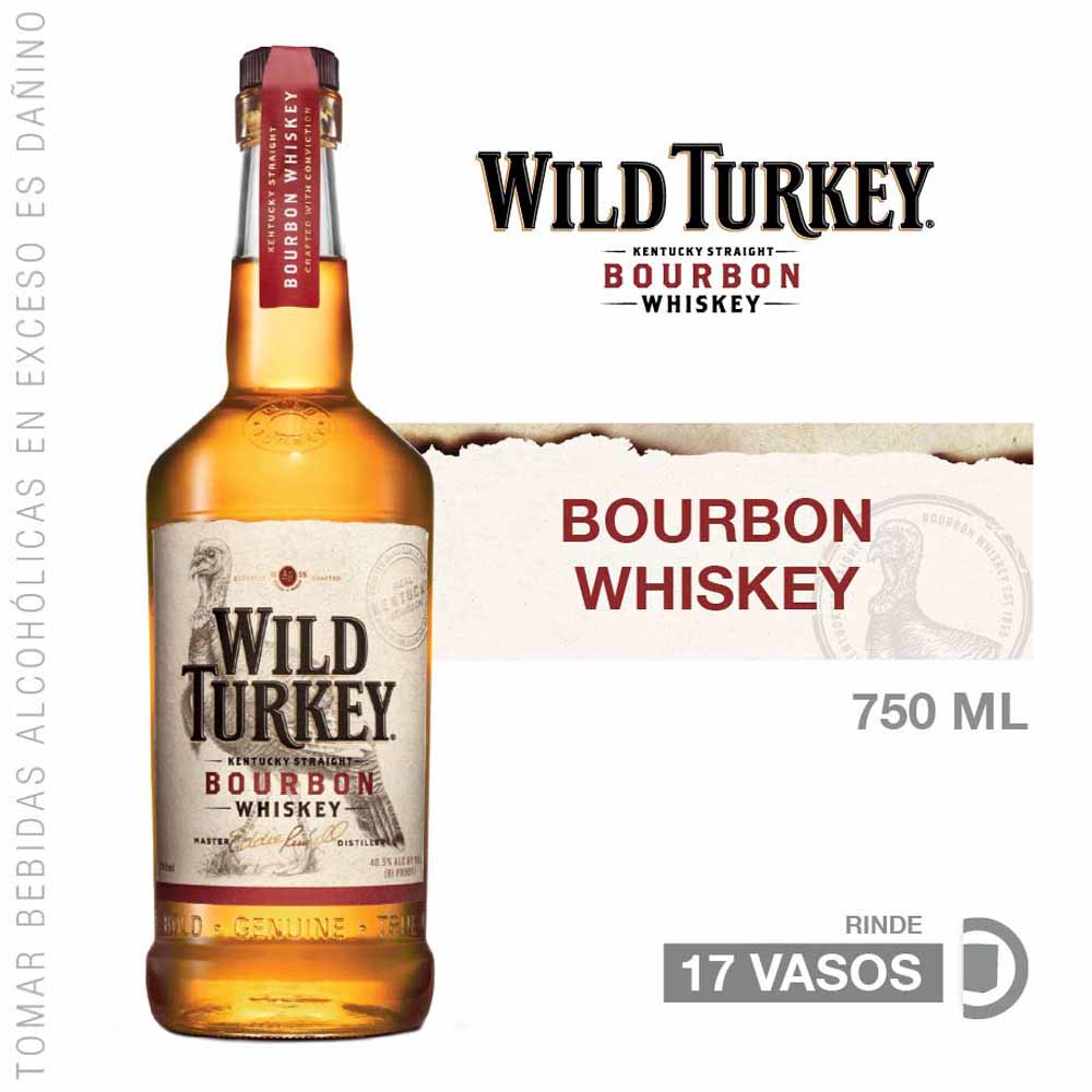 Whisky Bourbon WILD TURKEY Botella 750ml