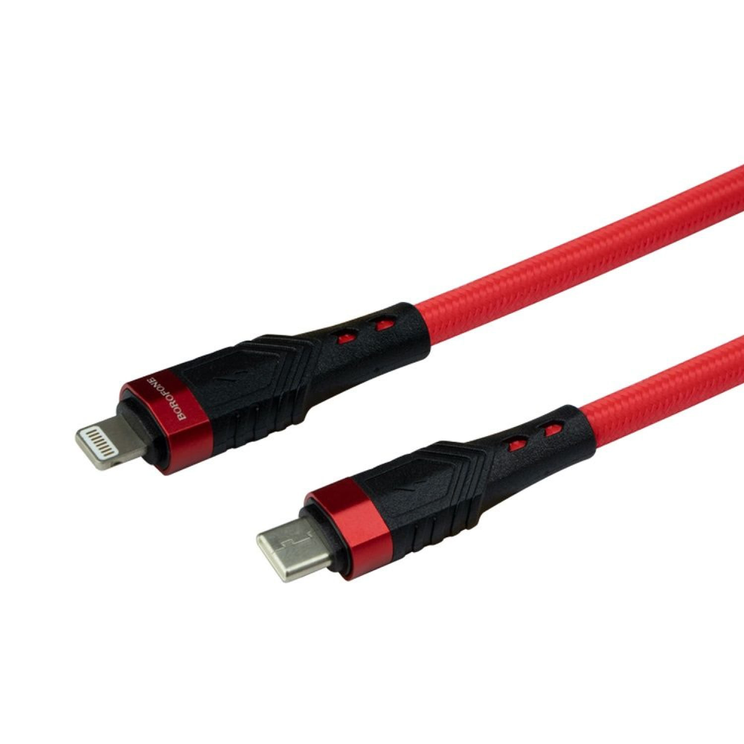 Cable D Datos Carga Rapida Trenza Influence Pd D Tipo C Lightning Para Iphone 20w 1.2m Bu35 Rojo