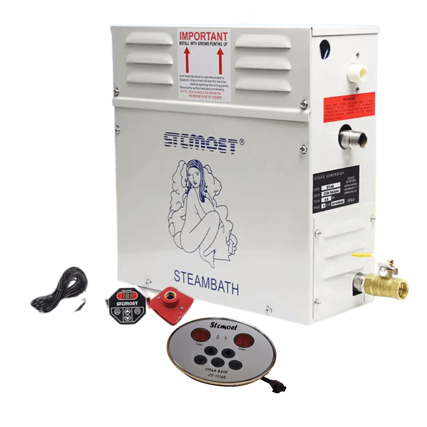 Generador de Vapor Eléctrico ST120 Para sauna a Vapor Comercial Panel de Control Digital