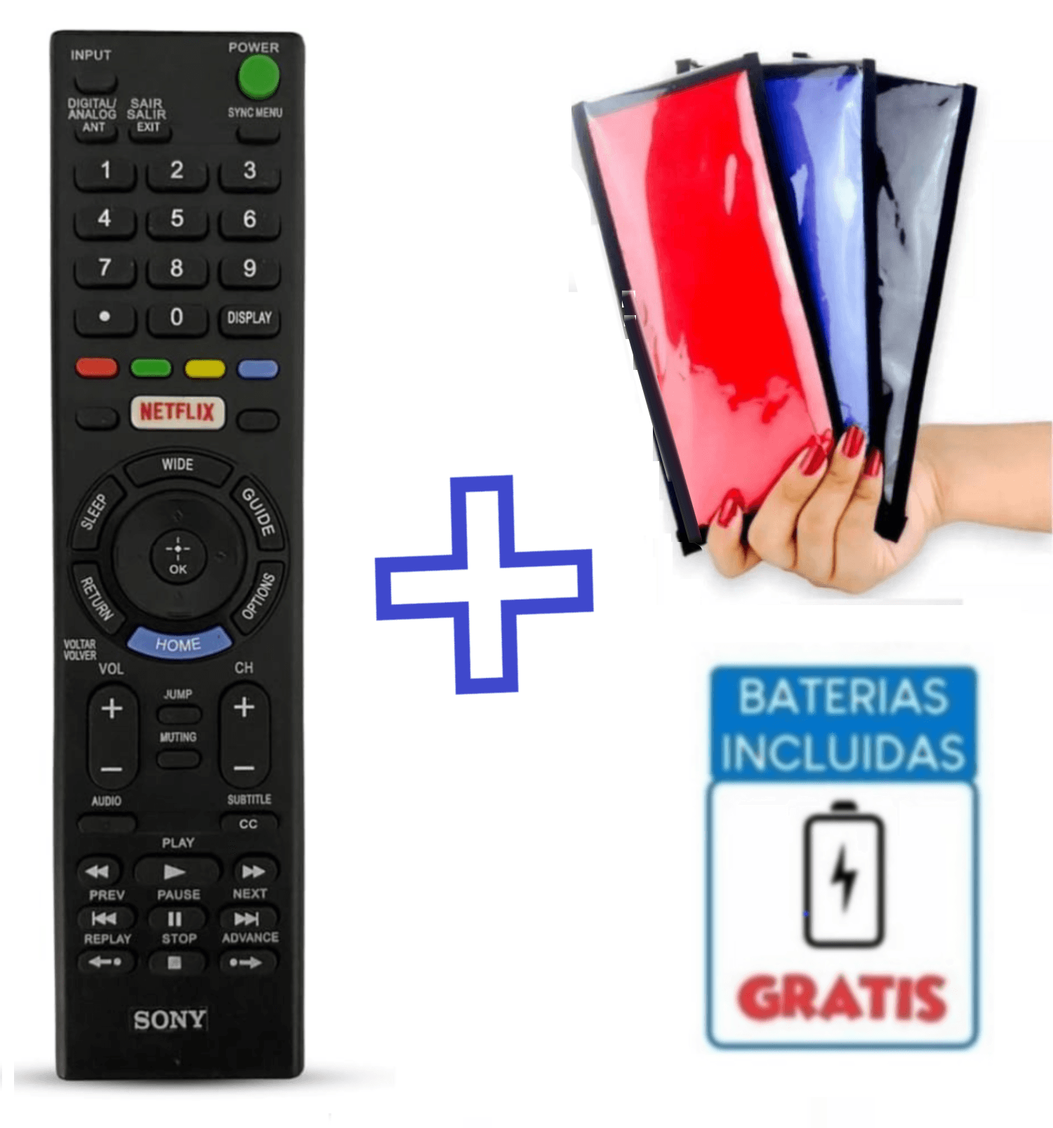 Control Remoto Sony Bravia Smart tv Netflix + Funda
