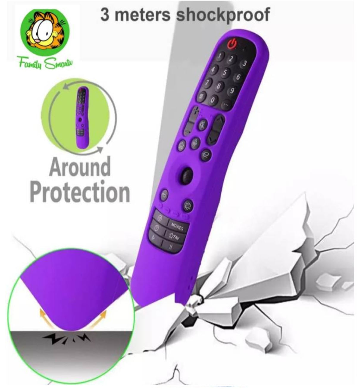 Funda Control Lg Magic An-mr23ga Protector Anticaída Purpura