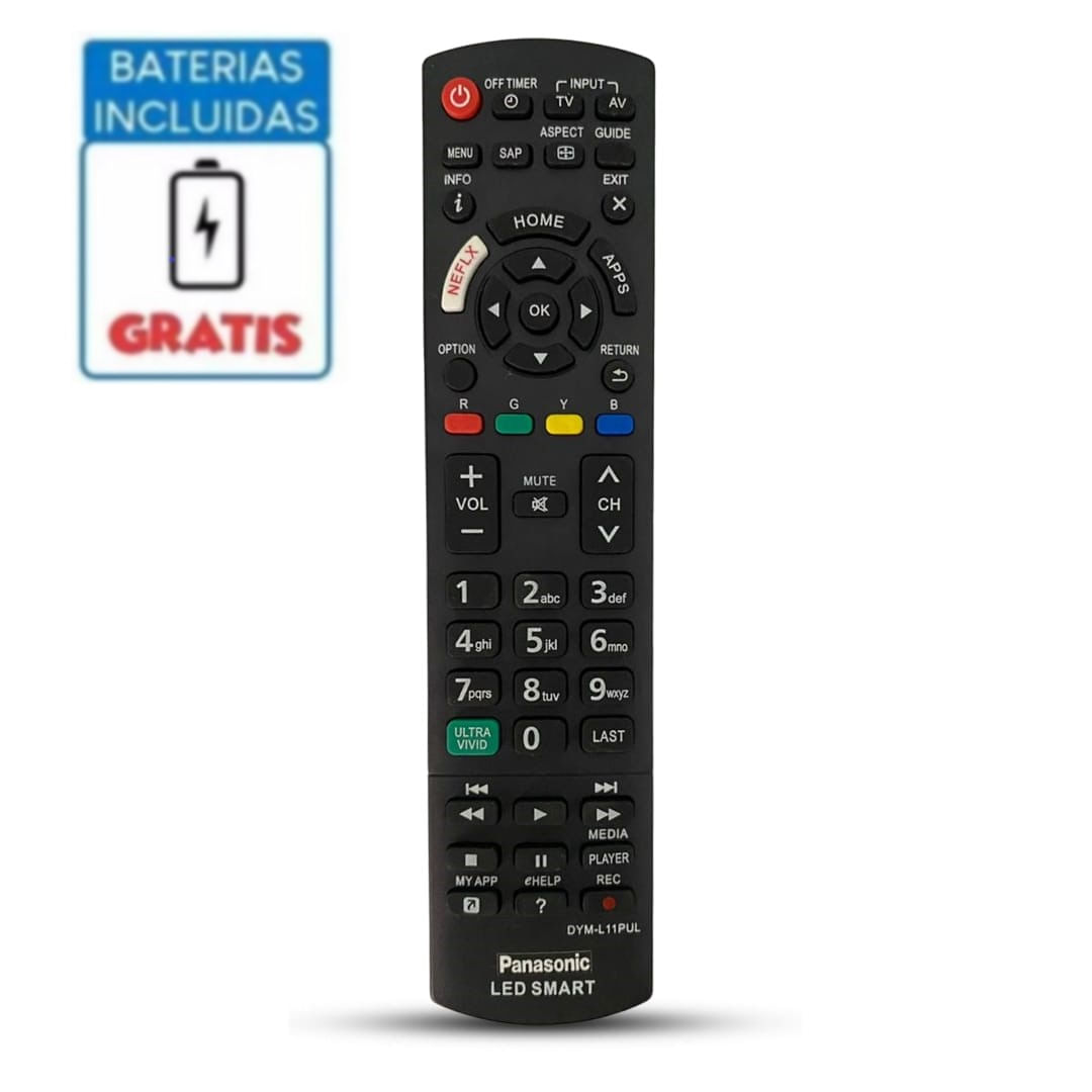 Control Remoto para Panasonic Viera Smart tv + Pilas