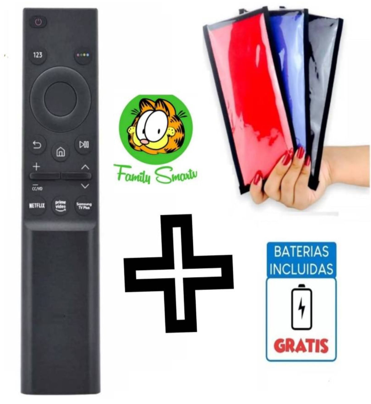 Control Remoto Compatible con TV Samsung Smart Qled 4k + Funda