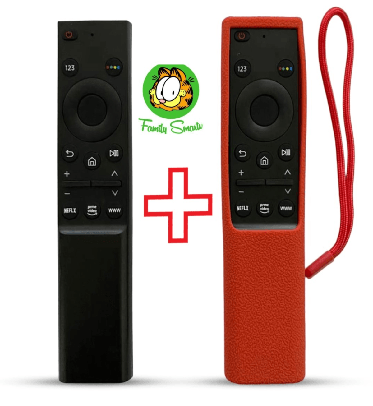 Control Remoto Compatible con TV Samsung Smart Qled 4k Funda Rojo