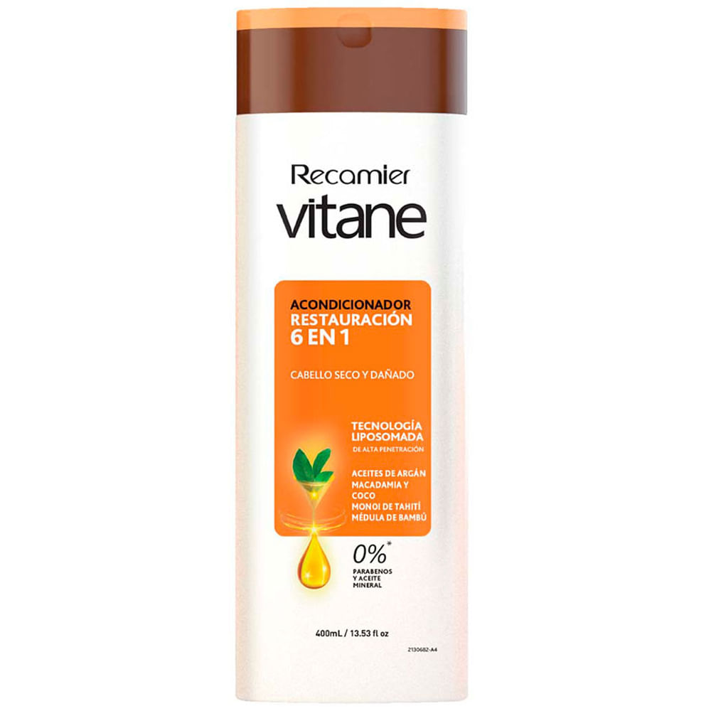 Acondicionador RECAMIER Vitane Restauración 6 en 1 Frasco 400ml