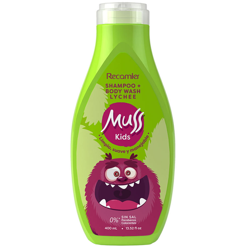 Shampoo + Body Wash MUSS KIDS Frasco 400ml