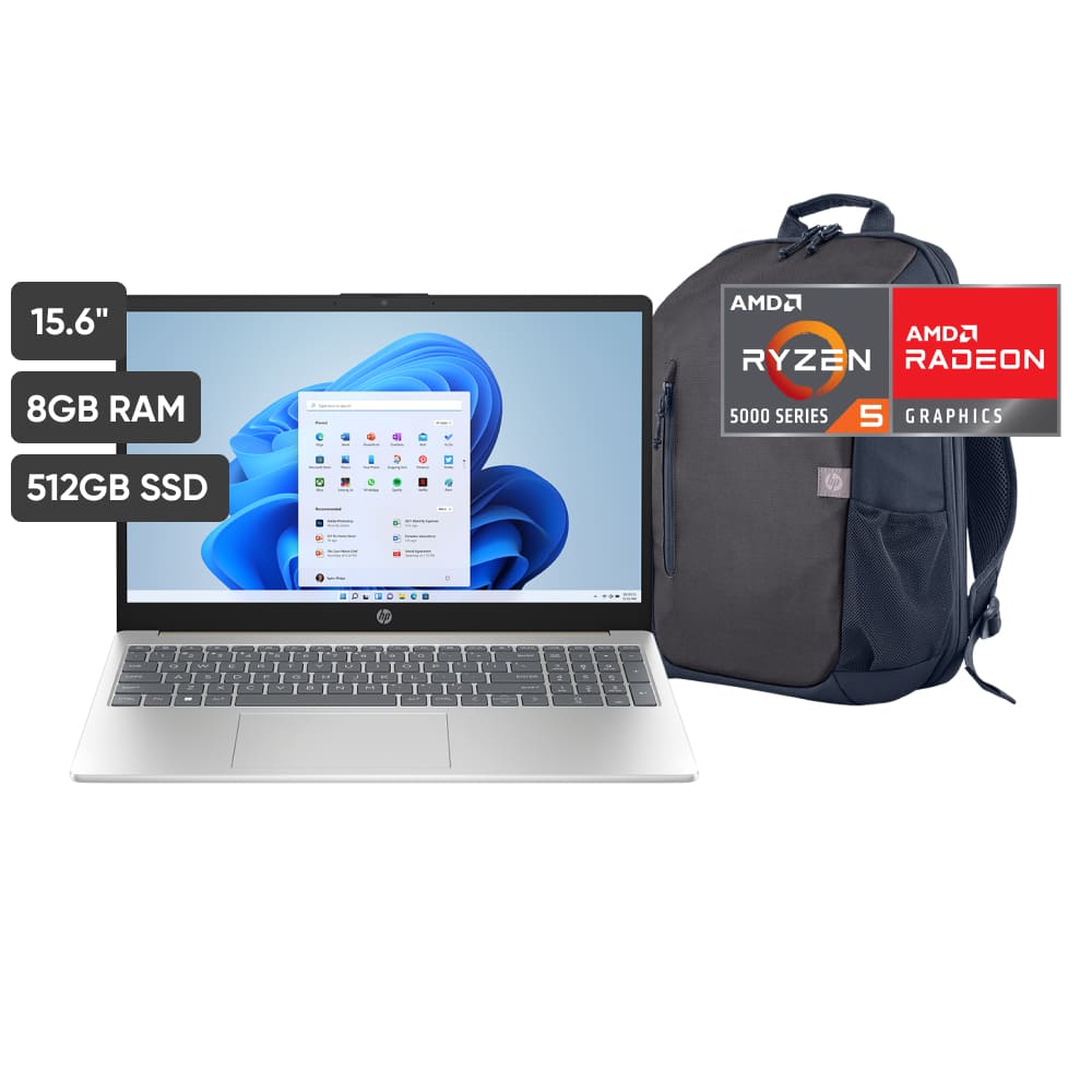 Laptop HP 15-FC0008LA 15.6" AMD Ryzen 5 (serie 7000) 8GB 512GB SSD + Mochila