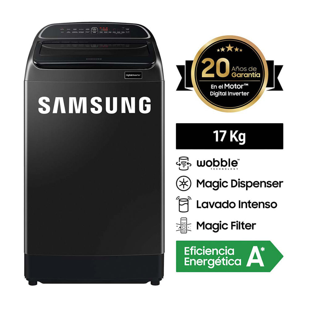 Lavadora Samsung Wa17t6260bv 17kg Negra