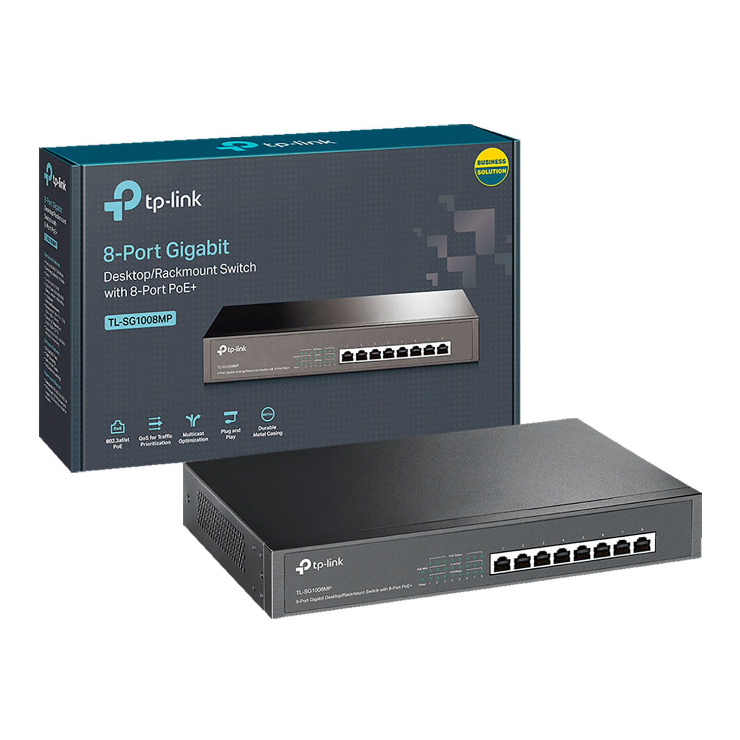 Switch Tl Sg1008mp Tp Link Ethernet 10,100,1000 Mbps 8 Port