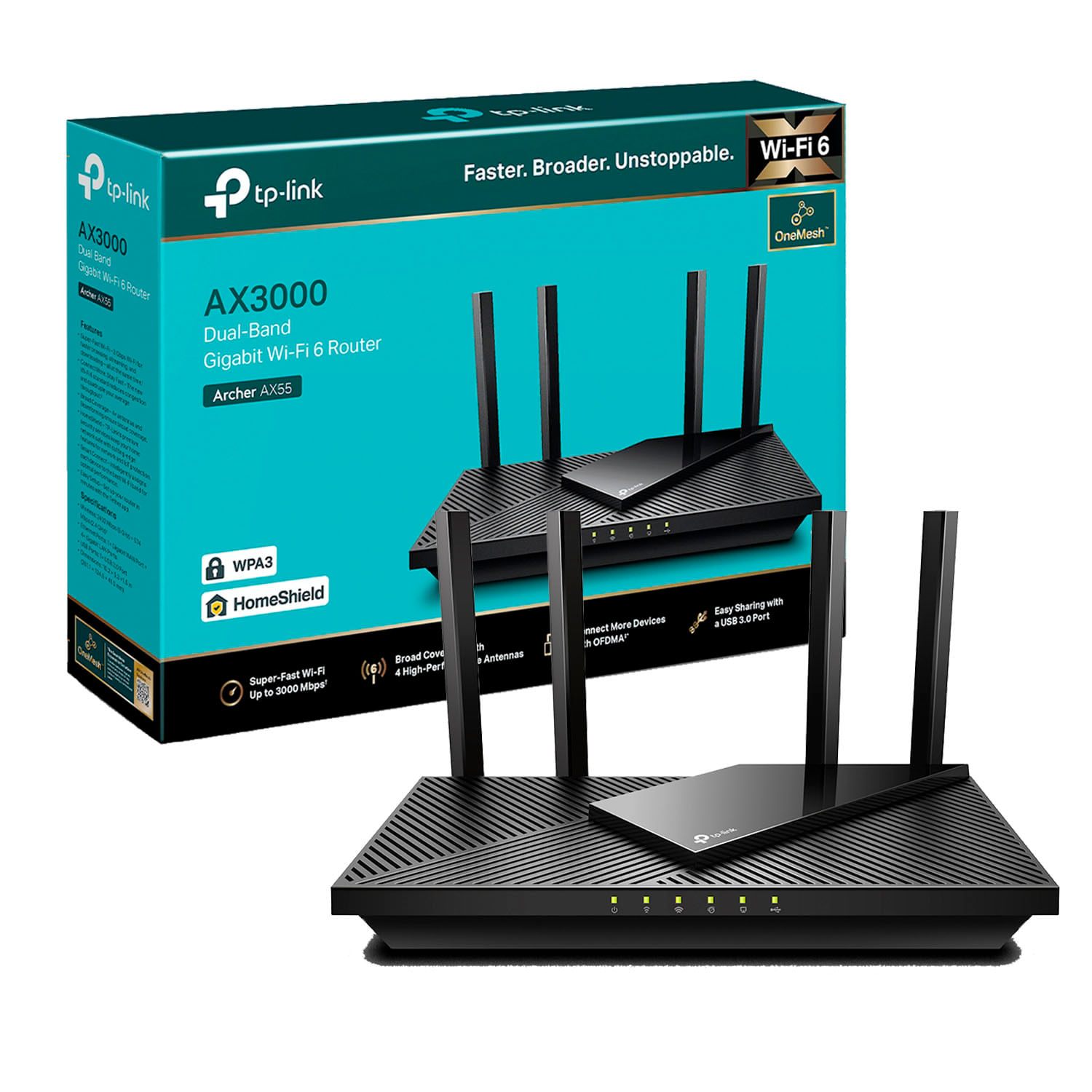Router Inalámbrico Archer Ax55 Tp Link Ax3000 Wi Fi 6 Dual Band