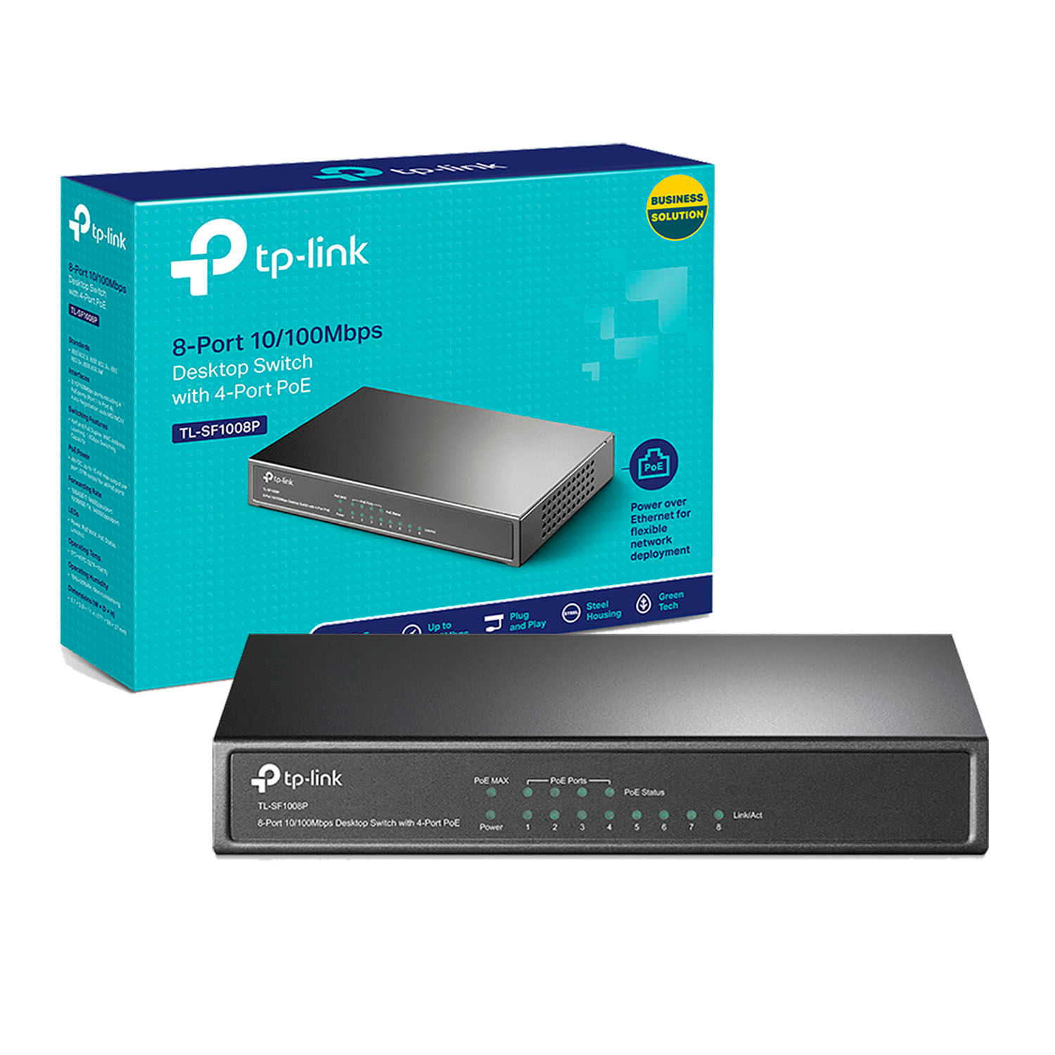Switch Tl Sf1008p Tp Link 8 Puertos 10,100 Mbps Conector Poe