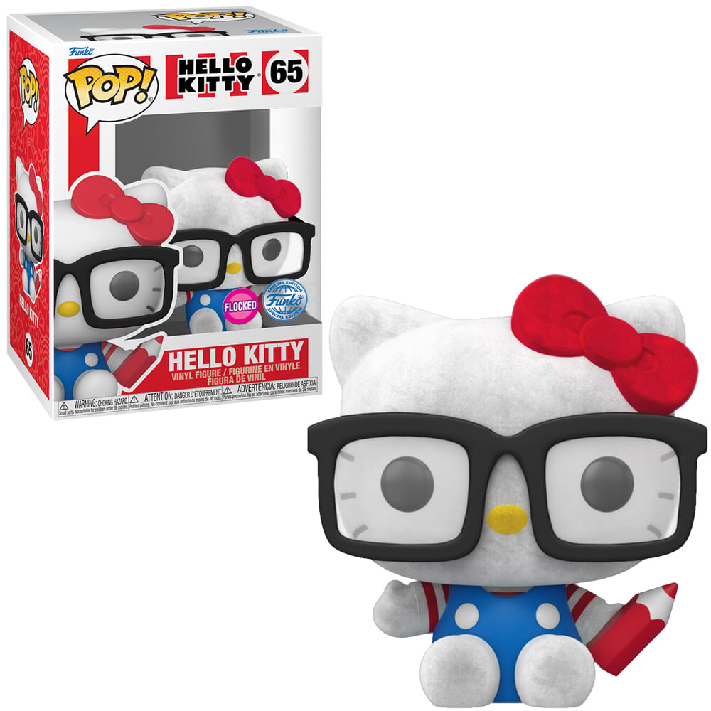 Funko Pop Sanrio Hello Kitty with Glasses Flocked