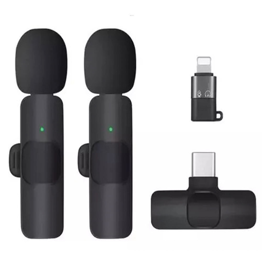 Microfono para Cuello de Camisa Inalambrico Adaptador iphone y Android K9 2 EN 1