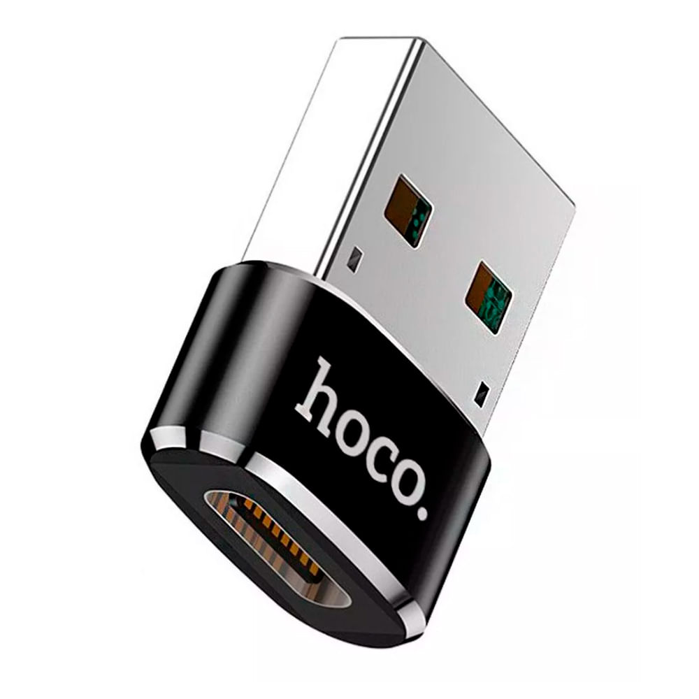 Adaptador Convertidor OTG USB a Tipo C Hoco UA6 Negro