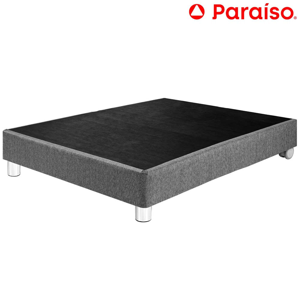 Cama Box Tarima PARAISO Premium 1 Plaza Gris