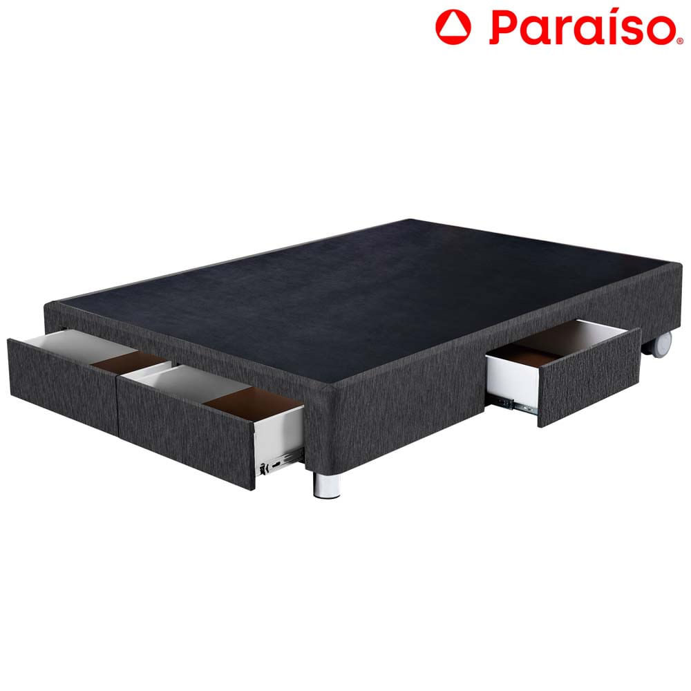 Cama Box Tarima PARAISO C/Cajones 2 Plazas Charcoal