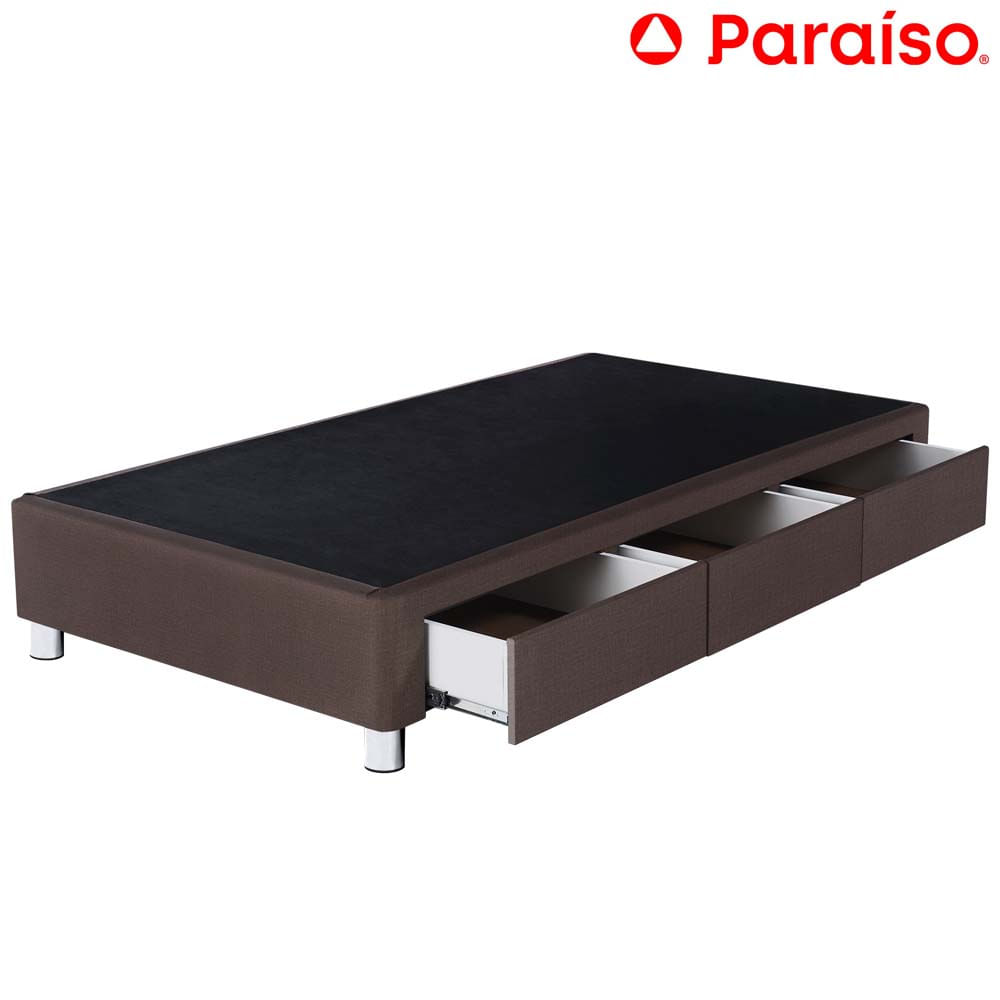 Cama Box Tarima PARAISO C/Cajones 1.5 Plazas Chocolate