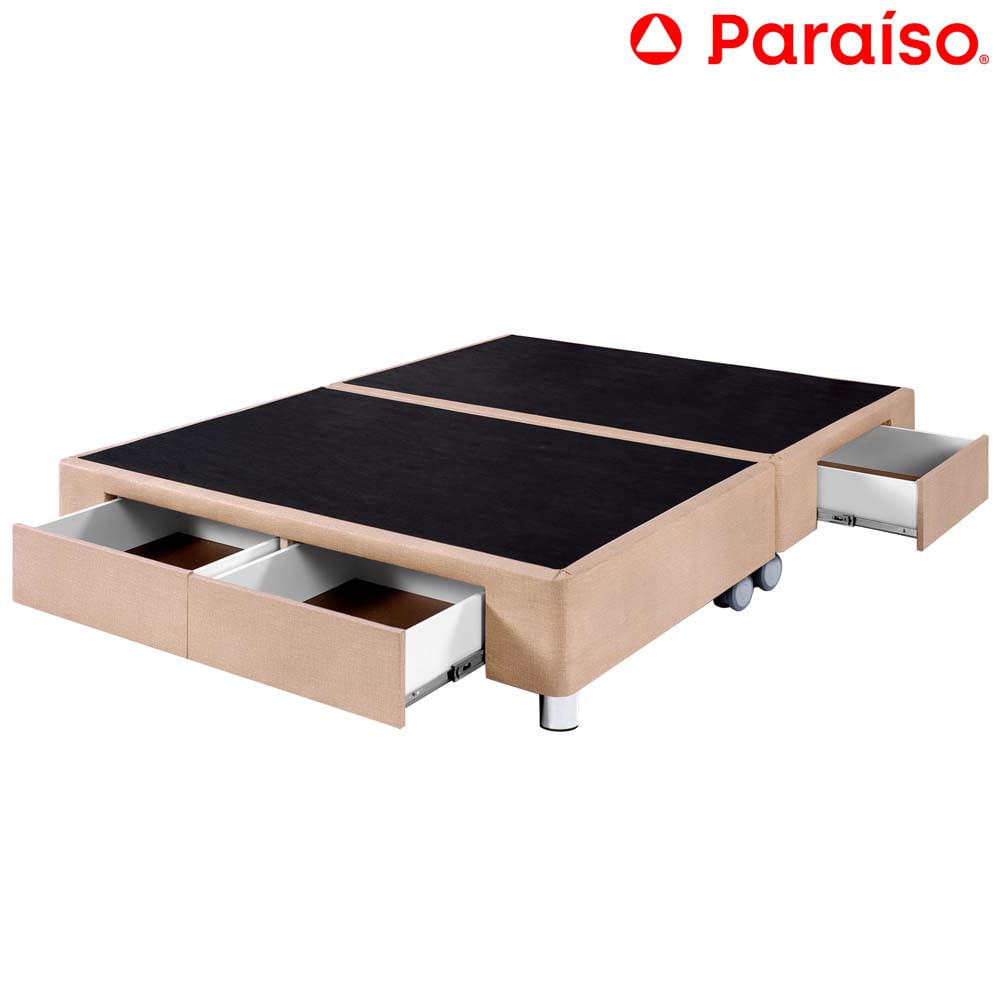 Cama Box Tarima PARAISO C/Cajones Queen Champagne