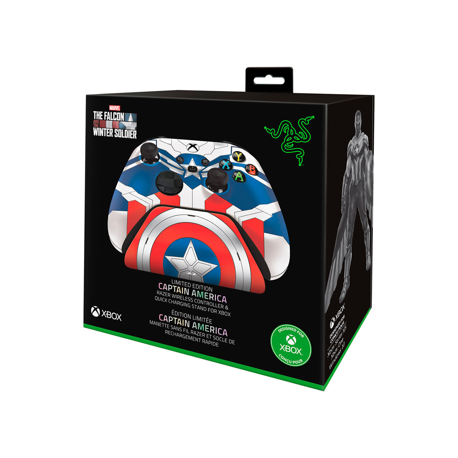 Gamepad Razer Wireless Pc/Xb+Quick Charge Stand Captain America Edicion