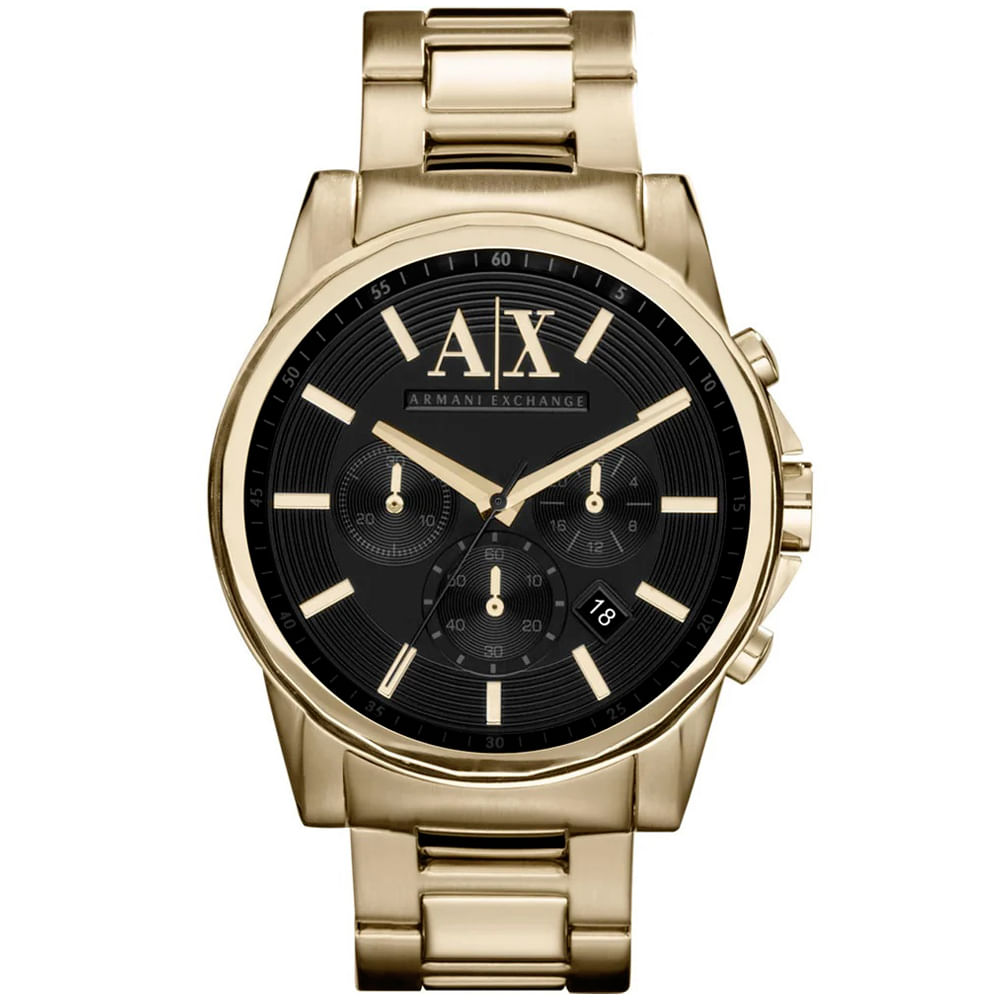 Reloj Armani Exchange Outerbanks AX2095 Fecha Cronometro Acero Inoxidable Dorado