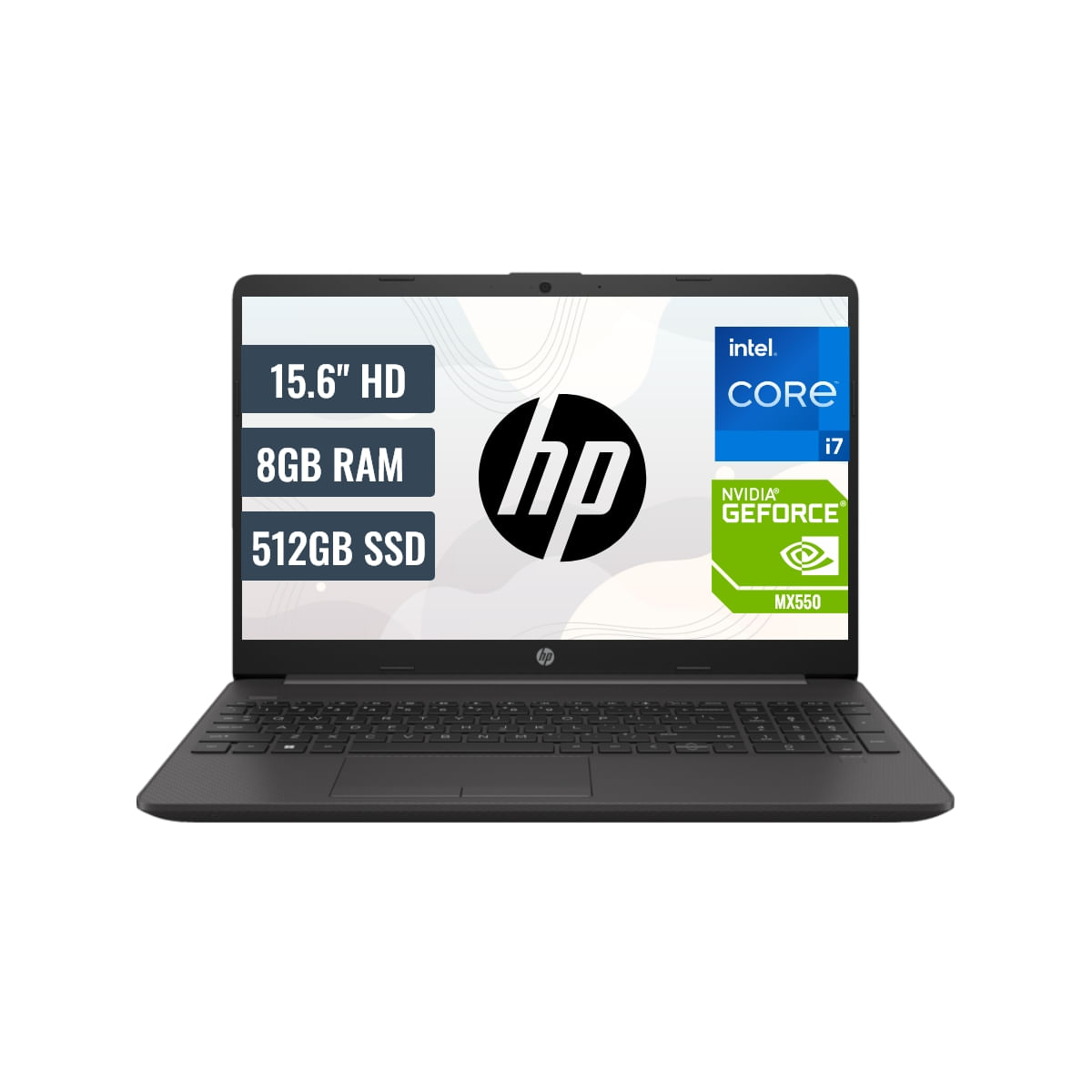 Laptop HP 250 G9 Intel Core i7-1255U 8GB RAM 512GB SSD 2GB Nvidia 15.6 HD FreeDos