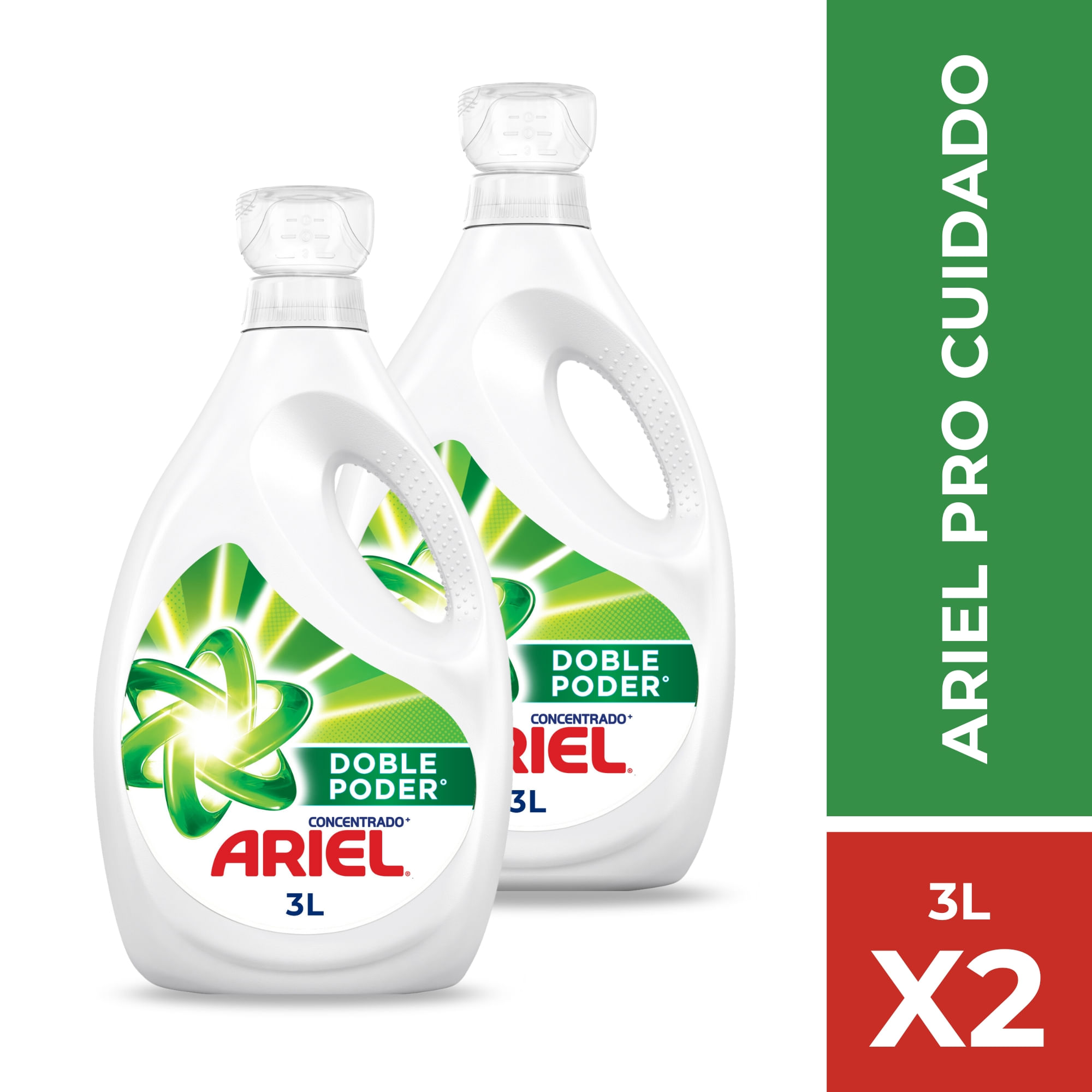 Pack Detergente Líquido ARIEL Pro Cuidado 3L x 2un