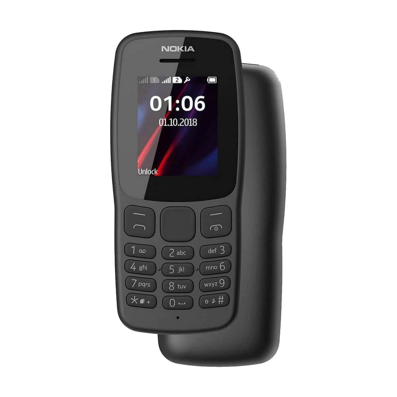Nokia 106 2G Celular Básico Gris Oscuro