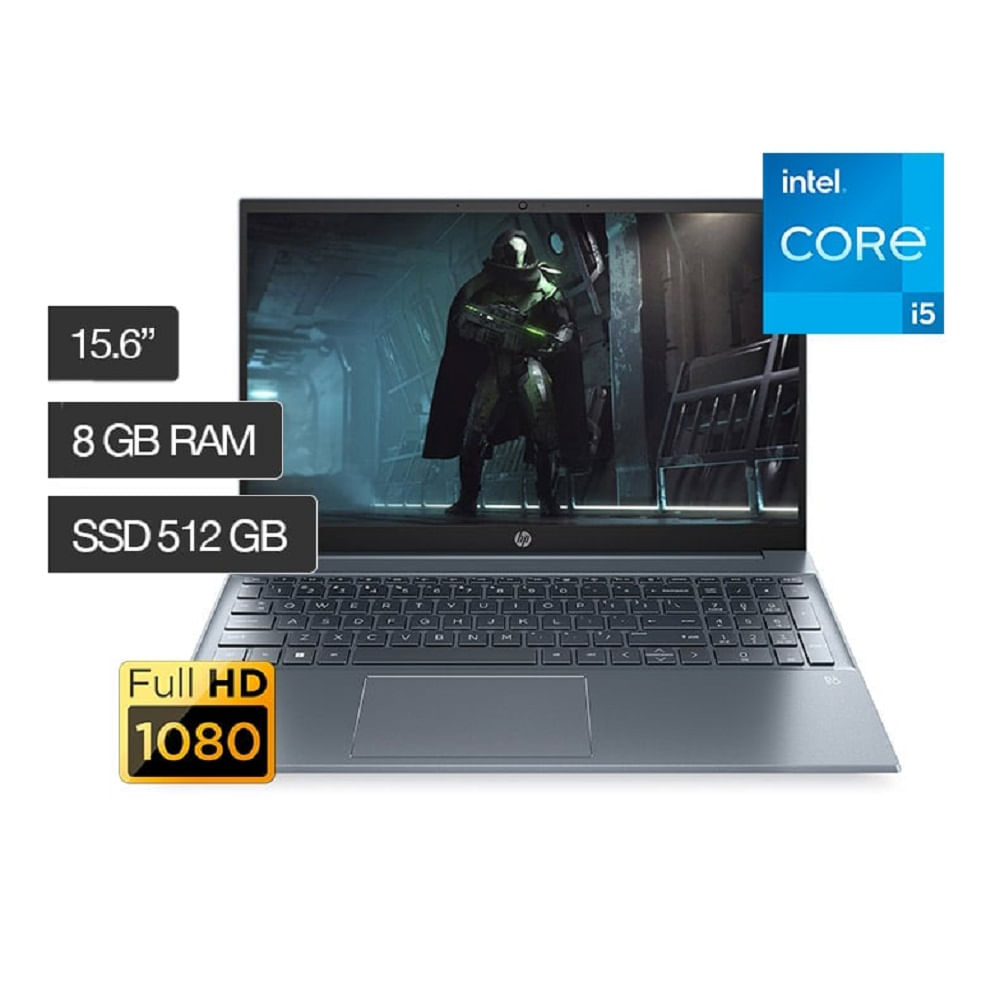 Laptop HP 15-EG0513LA 15.6" Intel Core i5 512GB SSD 8GB Azul Niebla