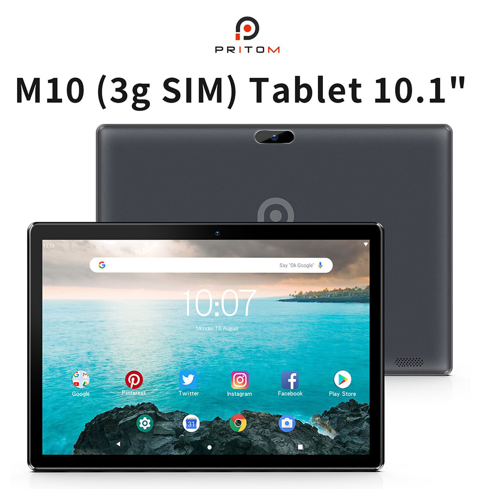 Tablet M10 10.1" Android 10 2GB RAM 8MP 32GB Negro