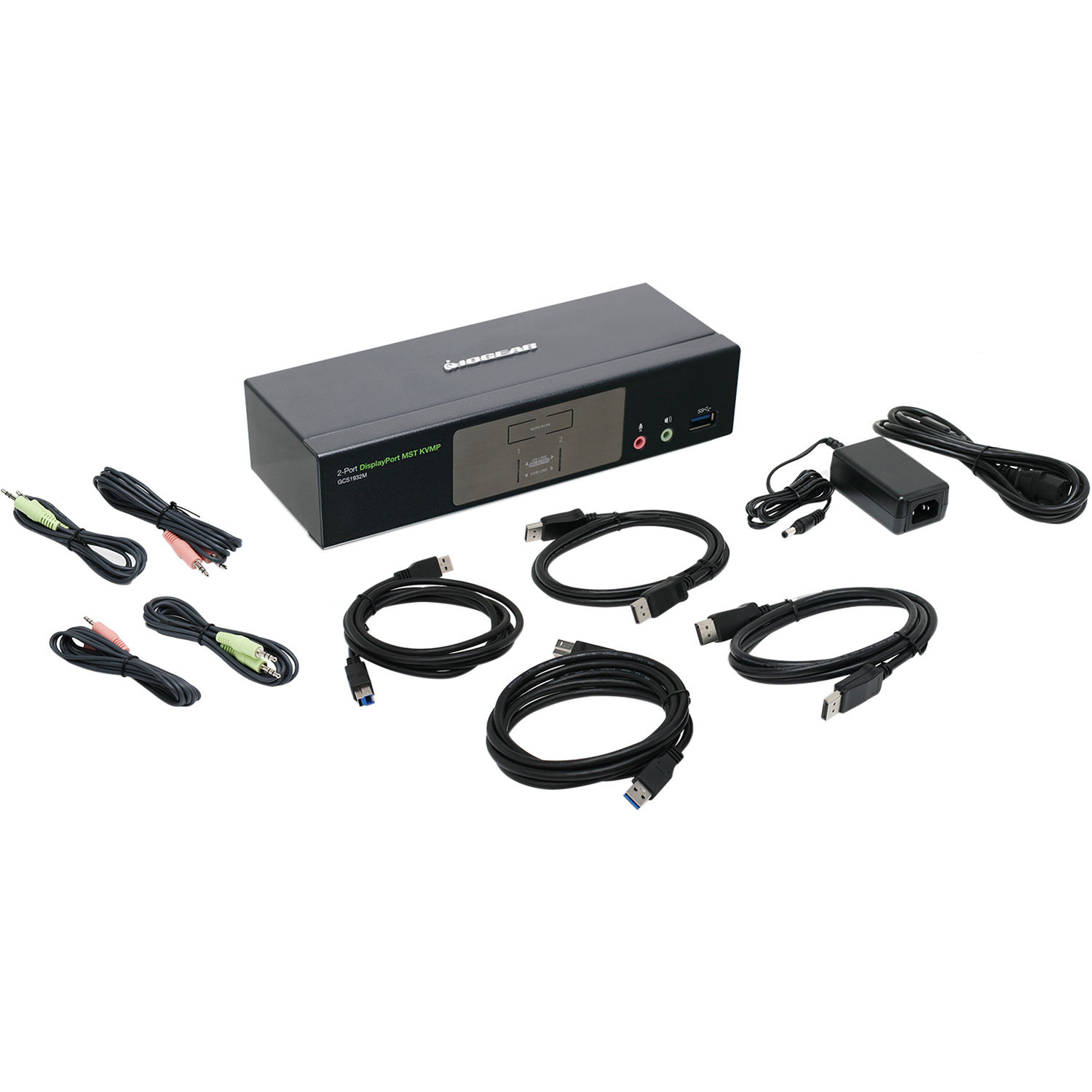 Switch Kvmp Iogear de 2 Puertos con Displayport 4K Doble Salida de Video y Rs 232