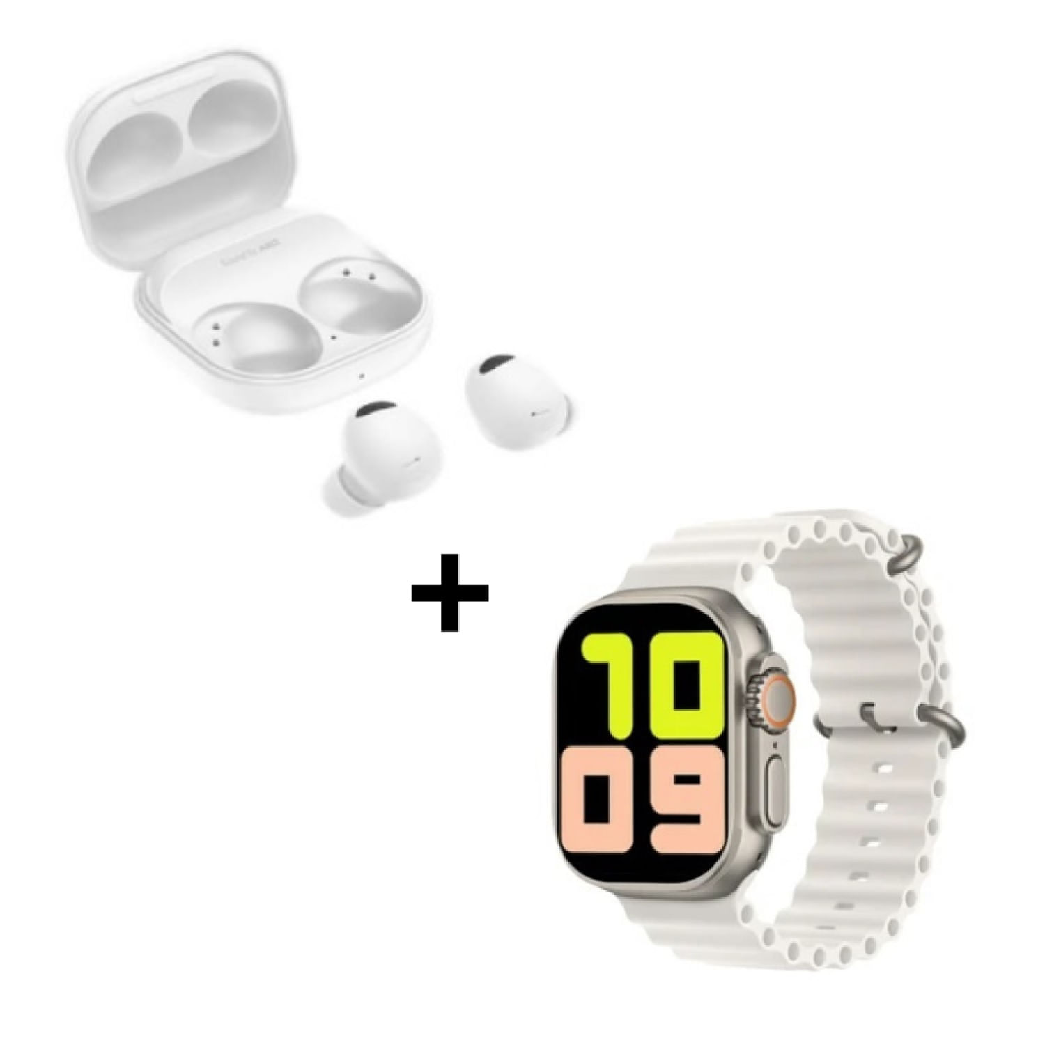 Pack Audífonos Buds 2 Pro Blanco y Smartwatch T900 Ultra Blanco