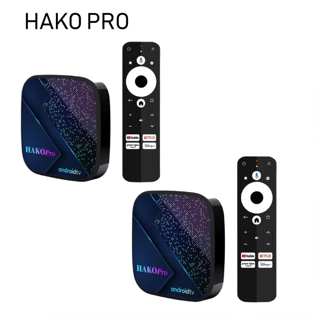 TV Box Hako Pro Android TV 4K S905Y4 Ultra HD Pack por 02 UN.