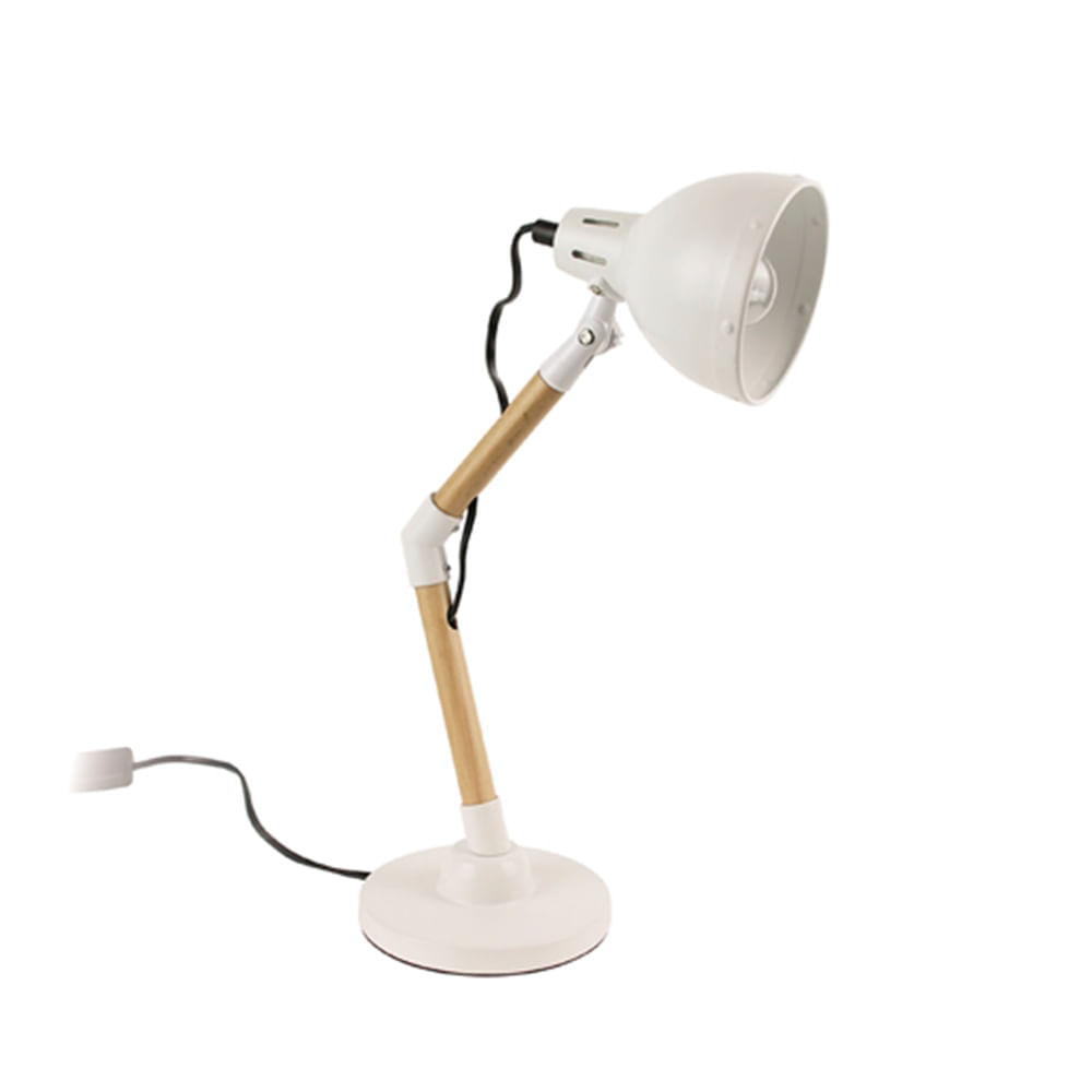 Lámpara de escritorio Blanco/Madera