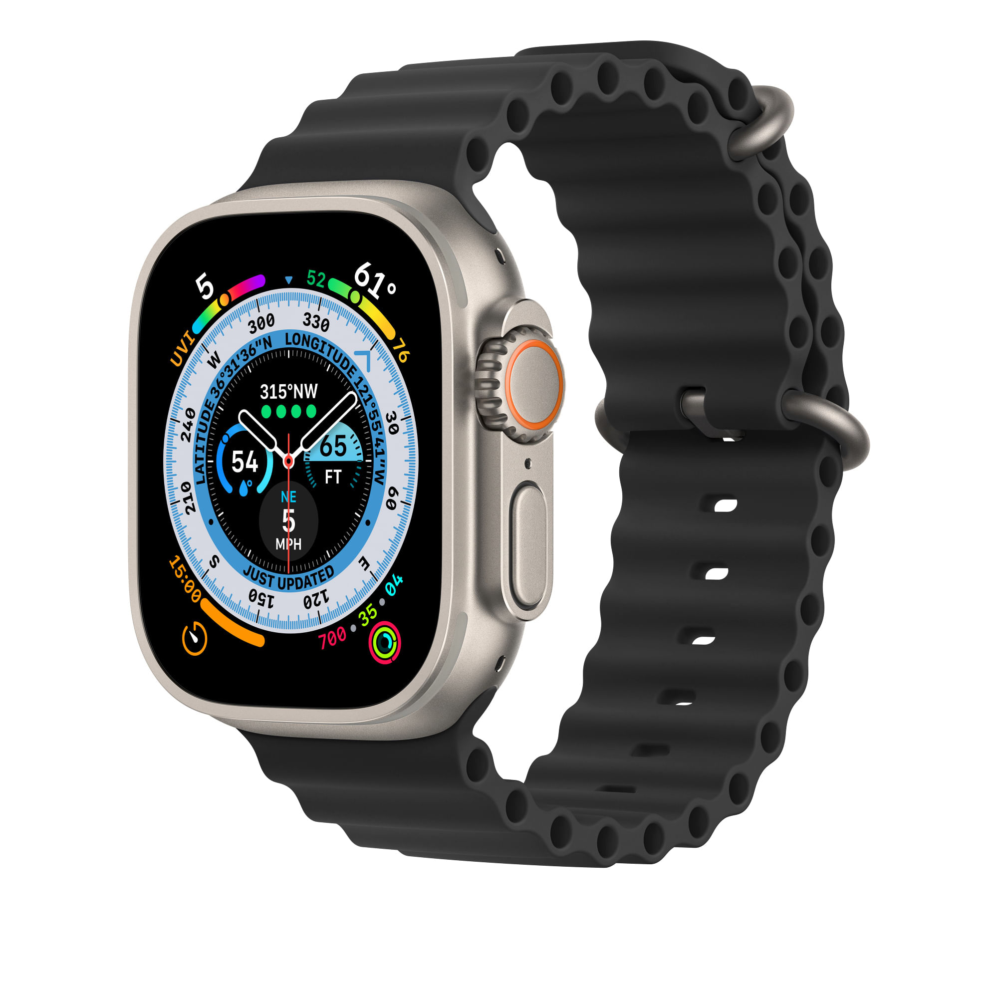 Smartwatch Watch 8 Ultra Reloj Inteligente KD99 Bisel Plateado Correa Negra