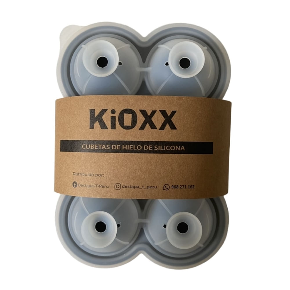 Cubeta de Silicona de Hielos Circulares Kioxx 6 Cavidades Gris