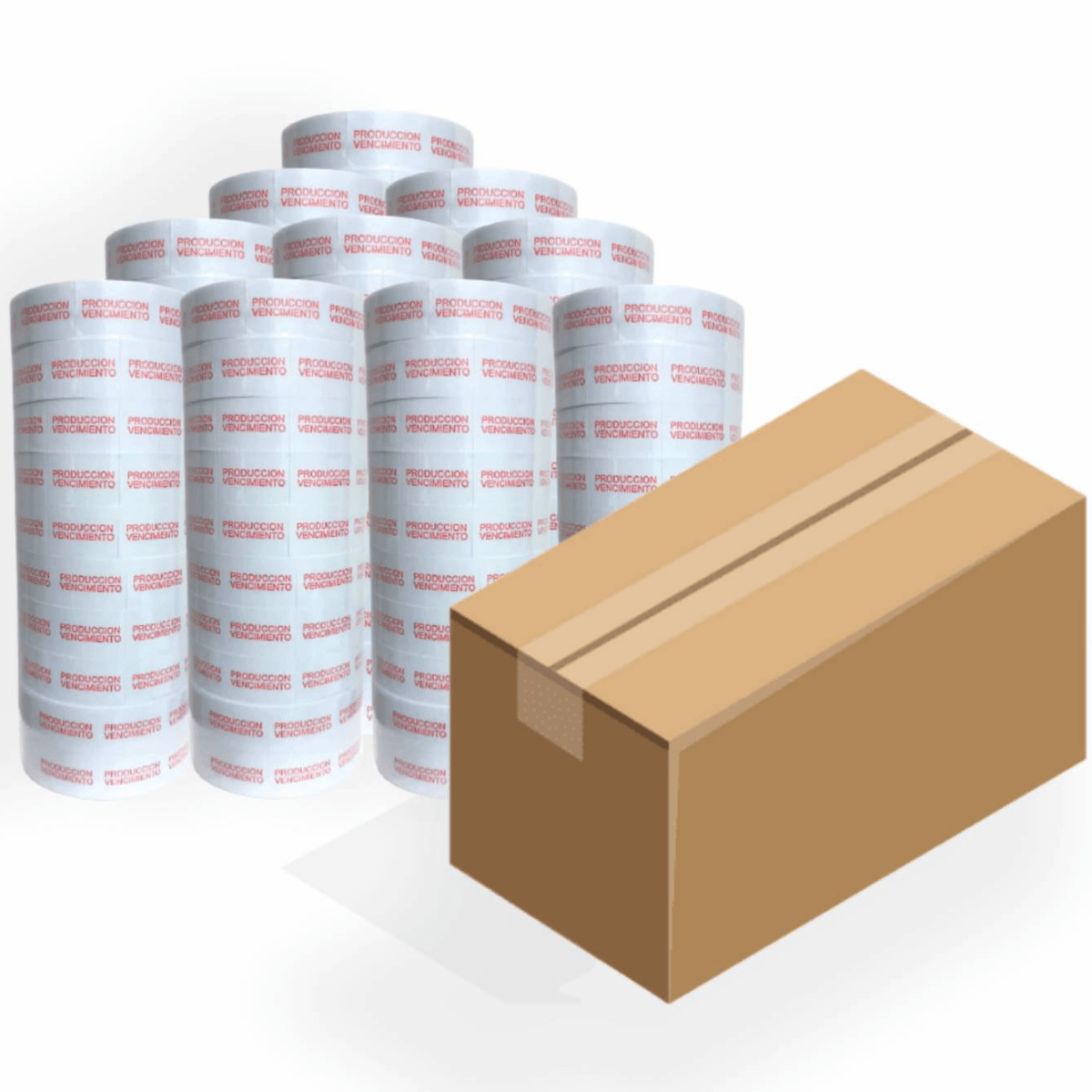 Caja de 50 Mil Etiquetas de  Producción Vencimiento para Etiquetadoras Mx600 y Yh689