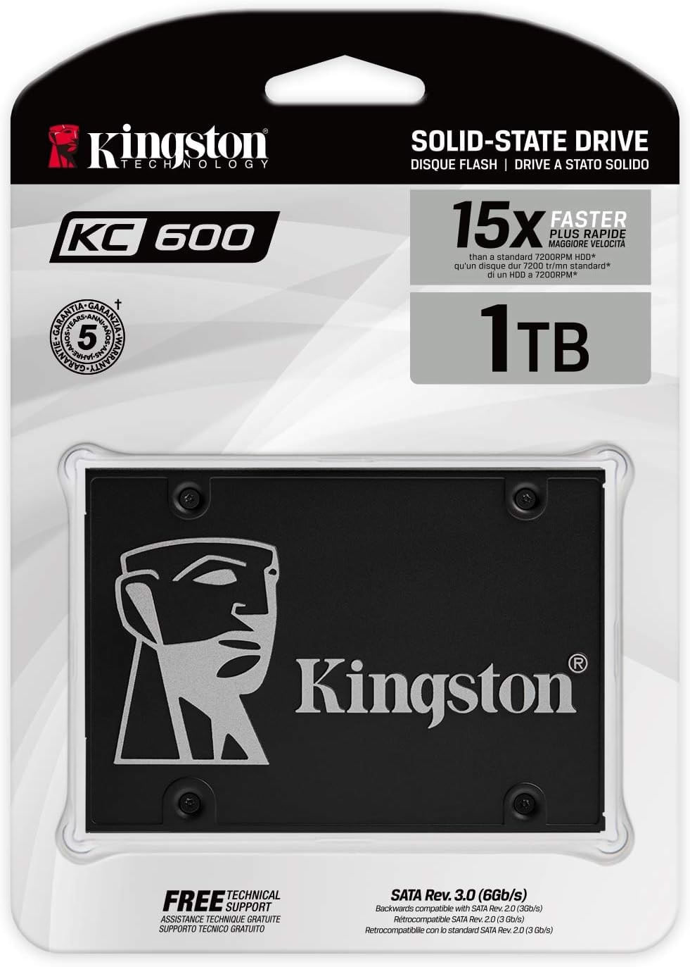 Disco Sólido SSD Interno Kingston SKC600 1TB 2.5 Pulgadas SATA 6 GB/s SKC600/1024G