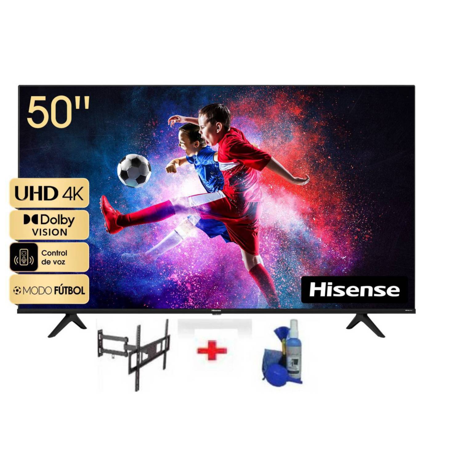 Televisor Hisense 50 50A6H Smart TV UHD 4K Vidaa Dolby Vision + Kit Rack