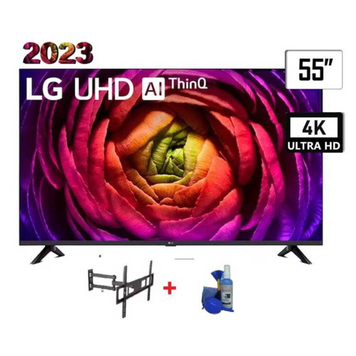 Televisor LG 55 55UR7300 Smart TV 4K UHD Frameless 2023 +Kit + Rack
