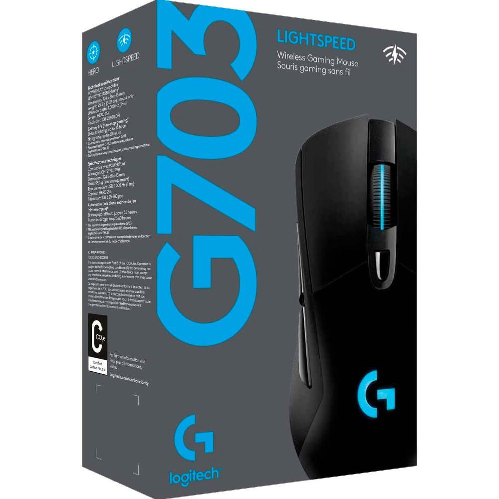 Mouse Gamer Logitech G703 Hero Wireless Negro