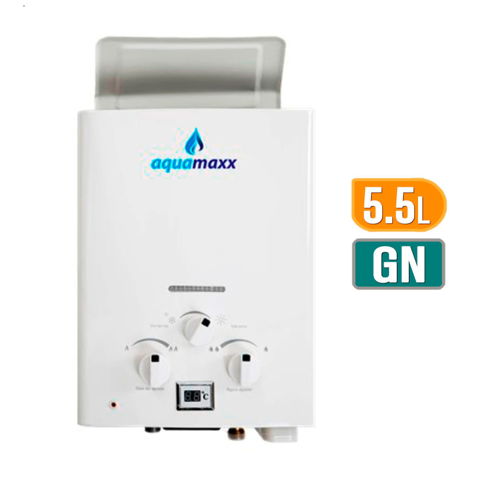 Calentador a gas sin ducto GN 5.5 litros Aquamaxx