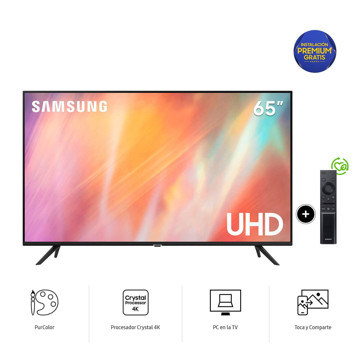 Smart Tv 4K Samsung 65AU7090 Explora El Mundo de La Alta Definición