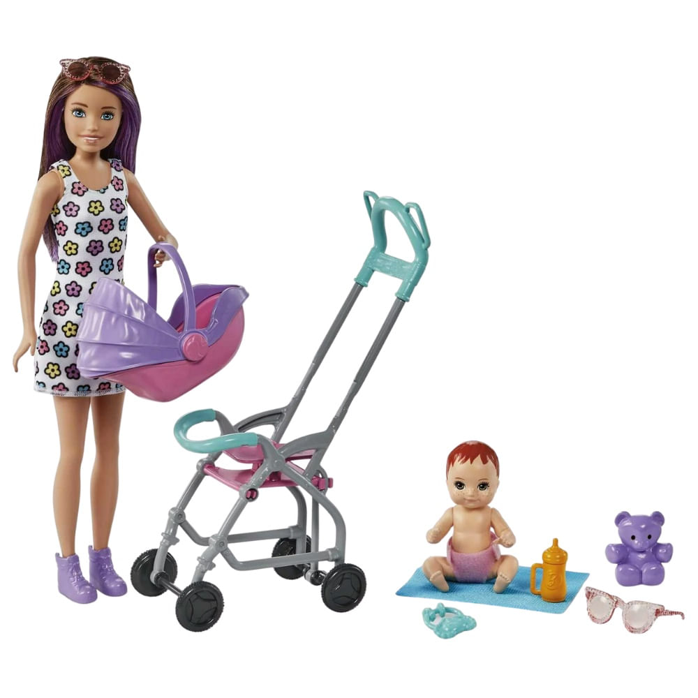 Muñeca Barbie La Película Skipper Babysitter con Coche de bebé