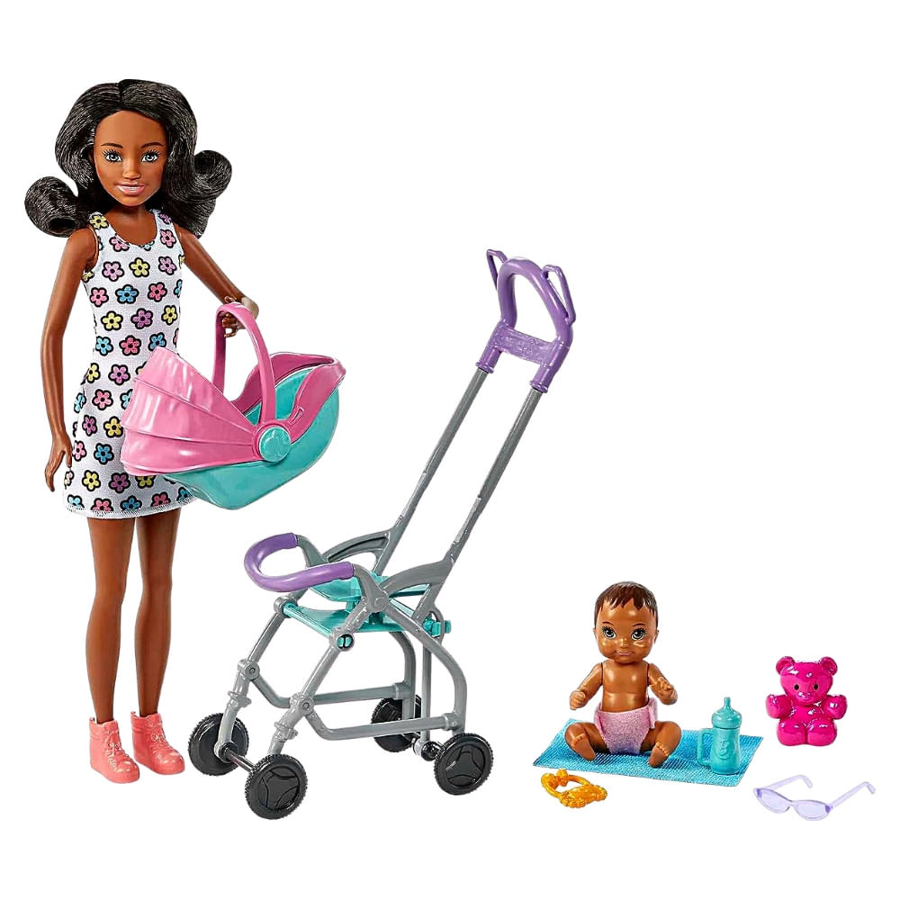 Muñeca Barbie La Película Skipper Morena Babysitter con Coche de bebé