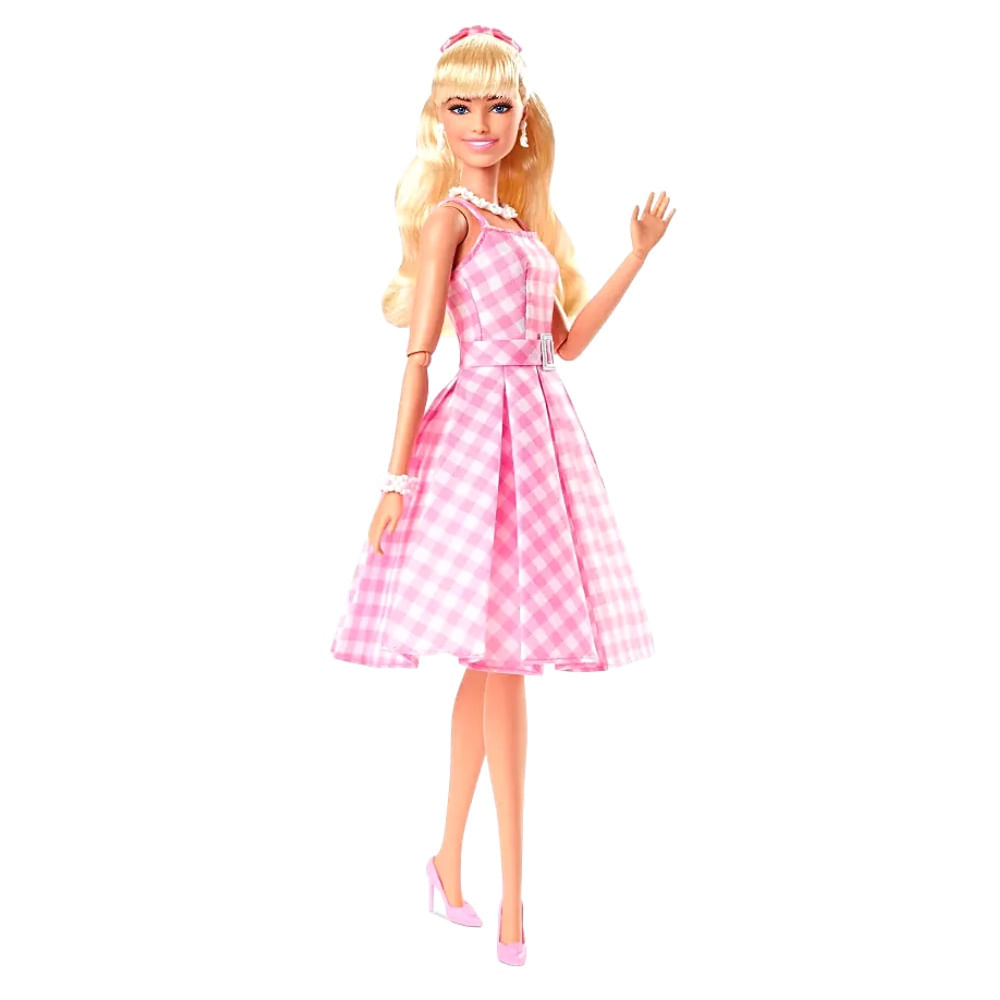 Muñeca Margot Robbie Barbie La Película con Vestido Rosado