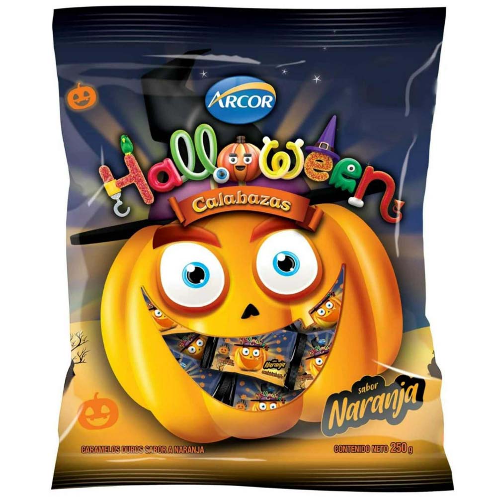 Caramelos ARCOR Calabaza Halloween Paquete 250g